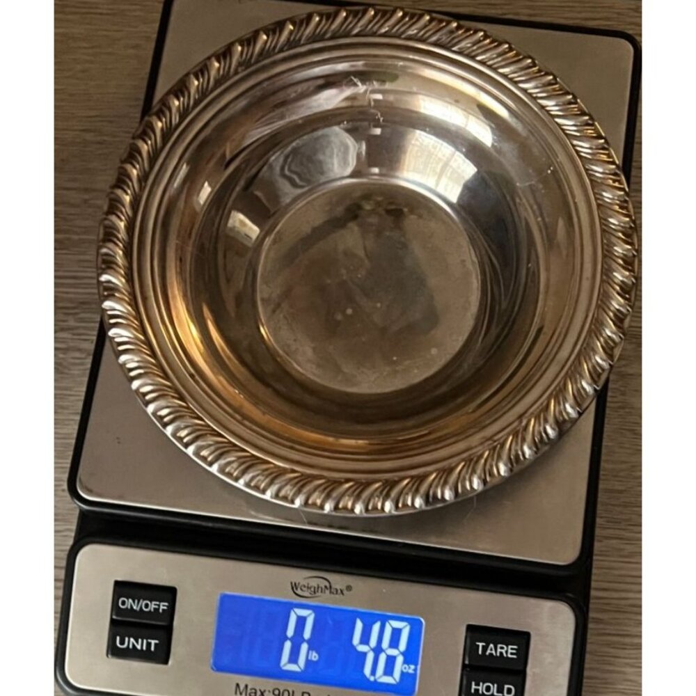 Vintage Wm. Rogers Silverplate Small Candy Bowl Dish Rope Edge Design - Picture 10 of 10